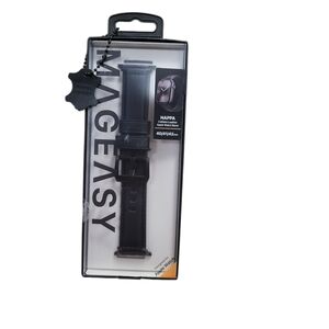 Nappa Leather Apple Watch Band 40/41/42mm Black NIB